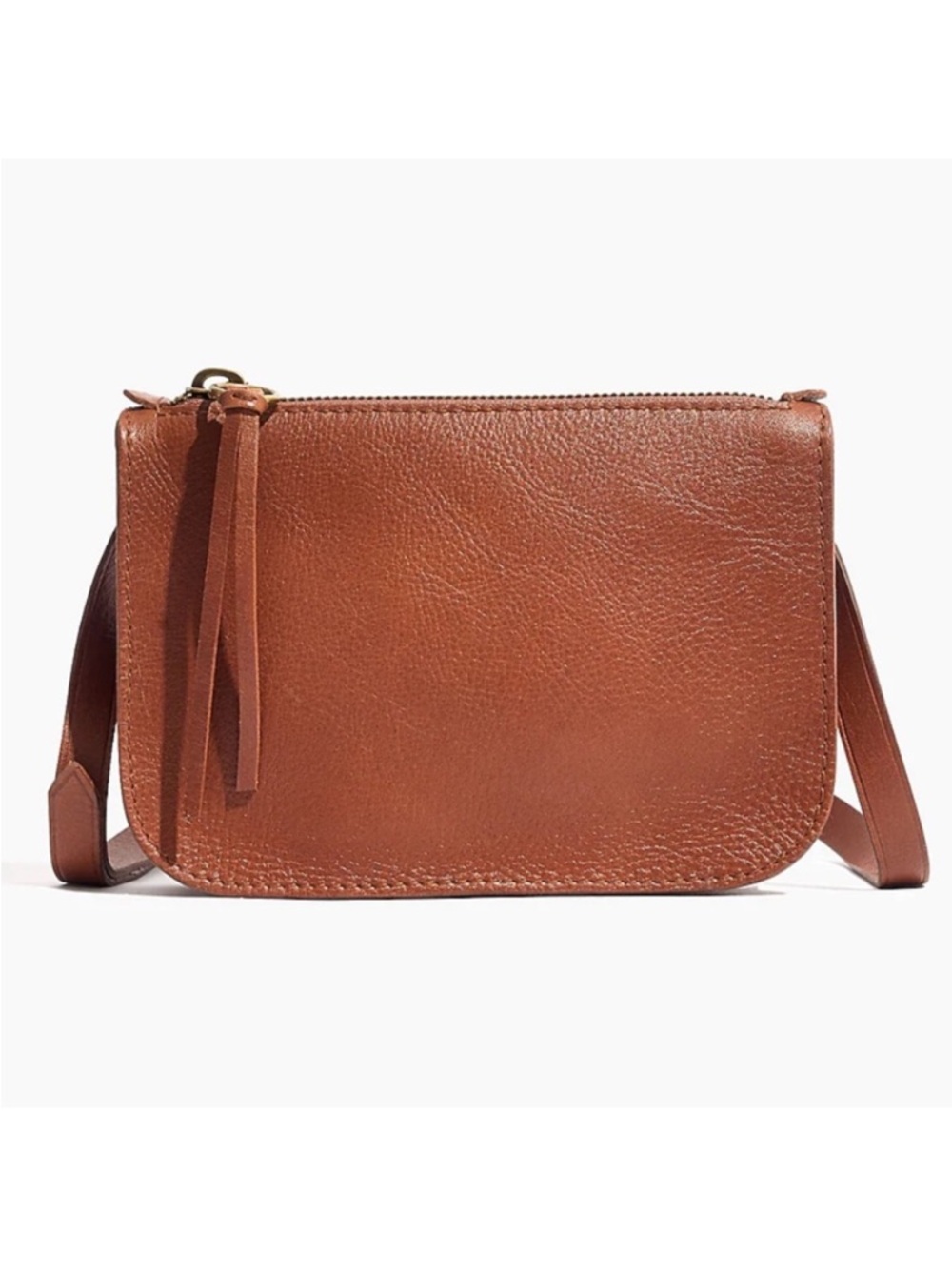 Madewell The Simple Pouch Leather Belt Bag in English Saddle Size M